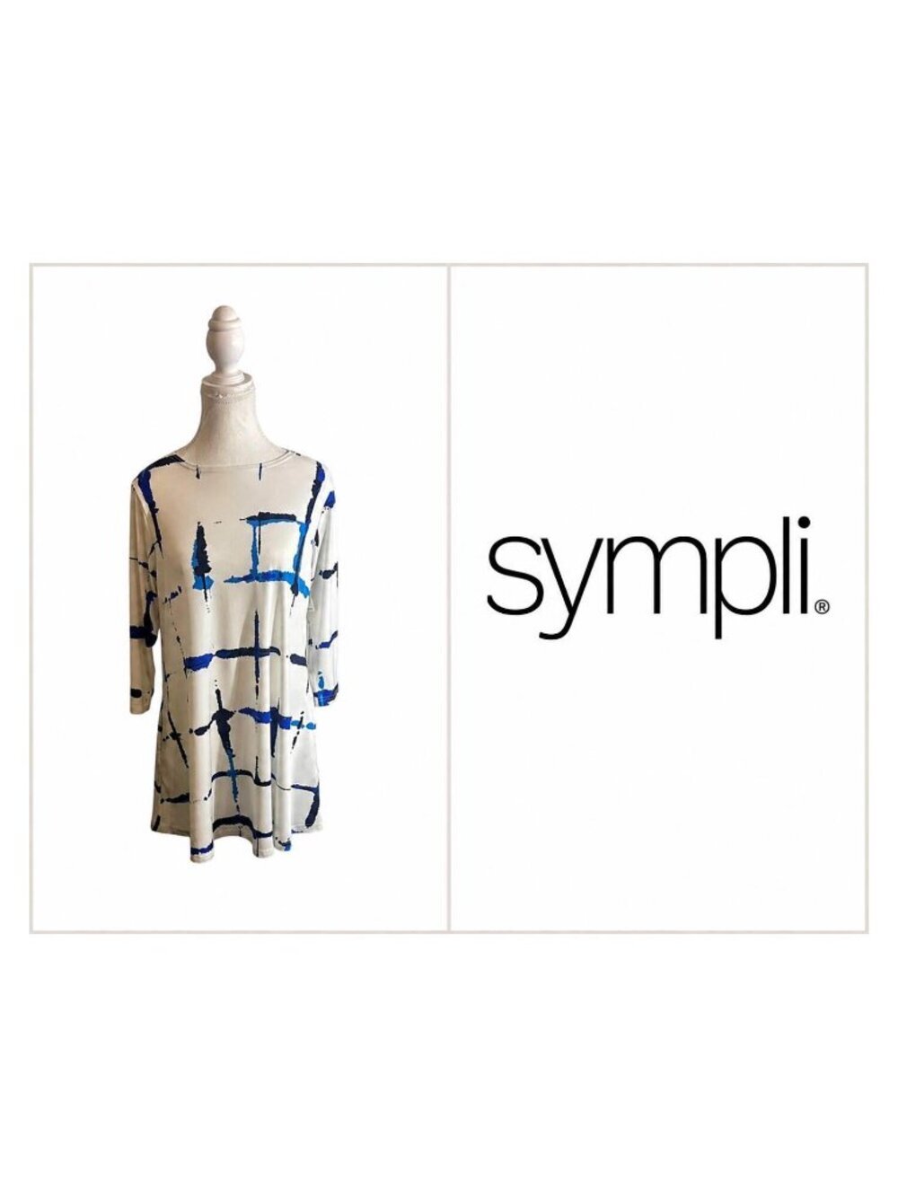 Sympli Canada Abstract Print Tunic Dress ~ Size 8 ~ Made in Canada